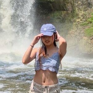 Blue Crochet Crop Top